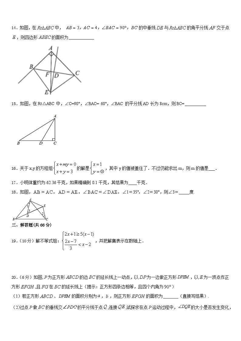 2023-2024学年湖北省黄冈市黄梅县数学八上期末考试试题含答案03