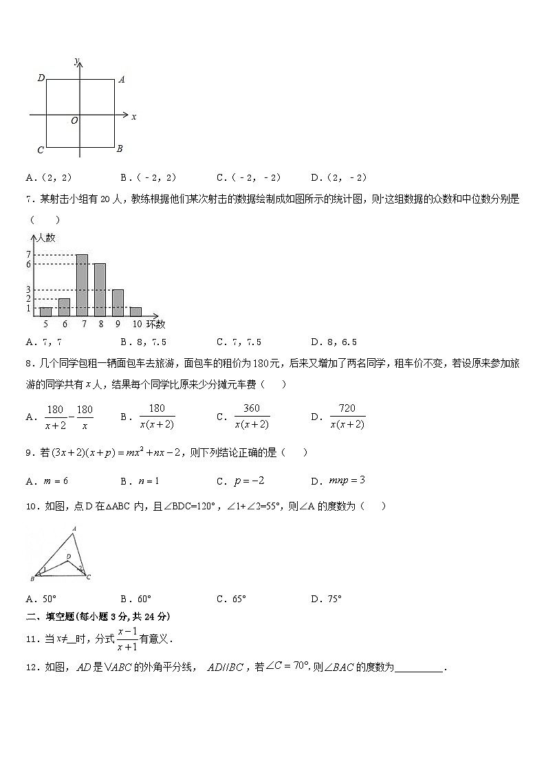 2023-2024学年湖北省荆门市名校八上数学期末调研模拟试题含答案02