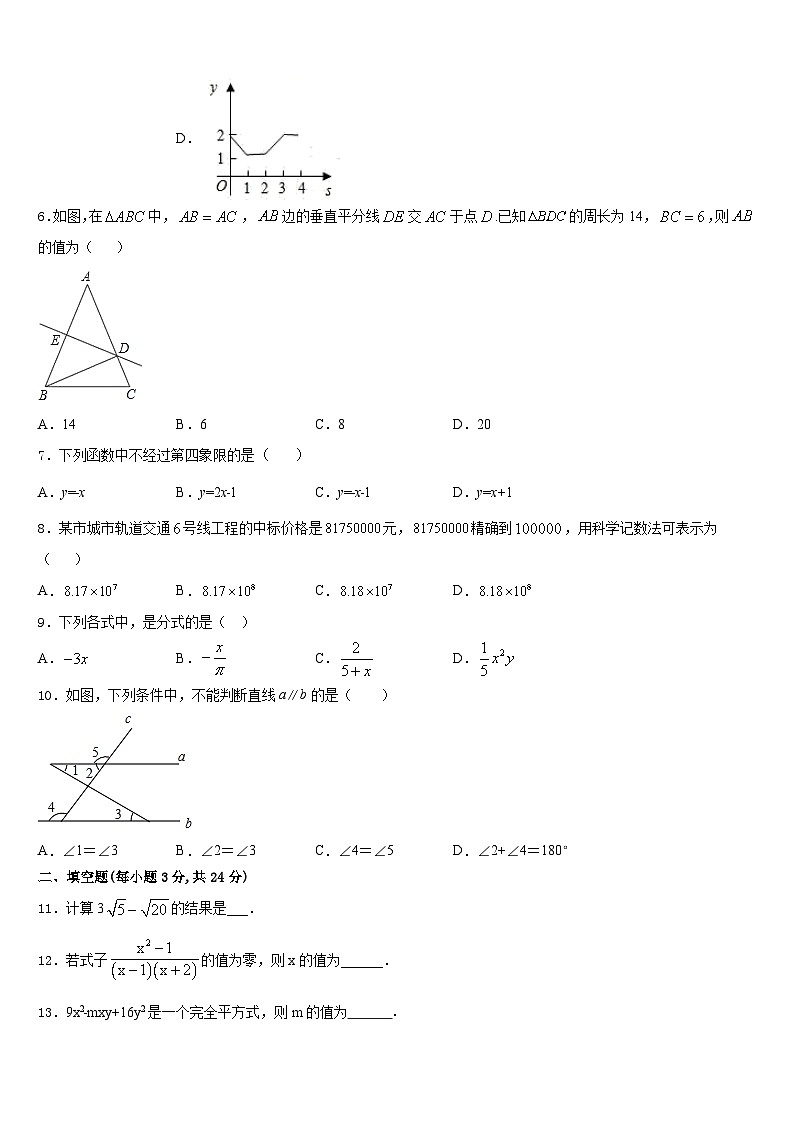 2023-2024学年湖北省武汉市常青第一学校数学八年级第一学期期末经典试题含答案第2页