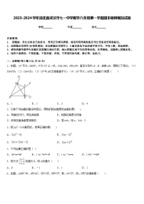 2023-2024学年湖北省武汉市七一中学数学八年级第一学期期末调研模拟试题含答案