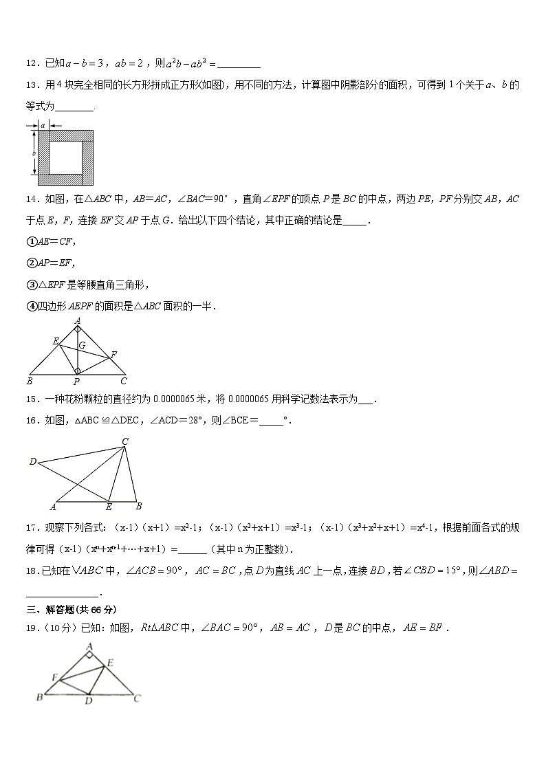 2023-2024学年湖南省衡阳市八上数学期末综合测试模拟试题含答案03