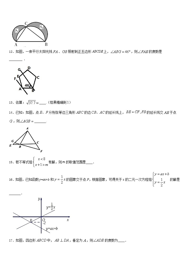 2023-2024学年湖南省永州市冷水滩区数学八年级第一学期期末监测试题含答案第3页