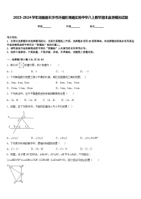 2023-2024学年湖南省长沙市开福区周南实验中学八上数学期末监测模拟试题含答案