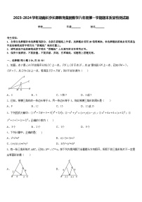 2023-2024学年湖南长沙长郡教育集团数学八年级第一学期期末质量检测试题含答案