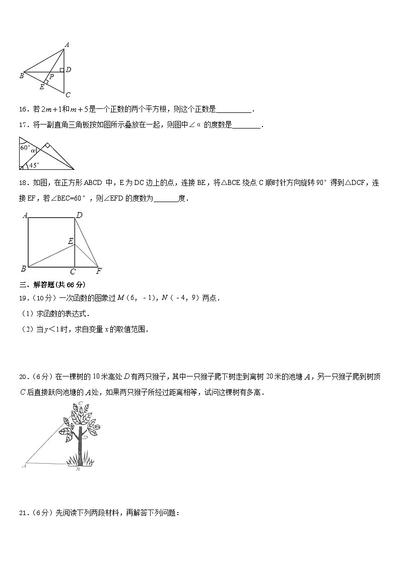 2023-2024学年贵州省六盘水市八年级数学第一学期期末质量跟踪监视模拟试题含答案第3页