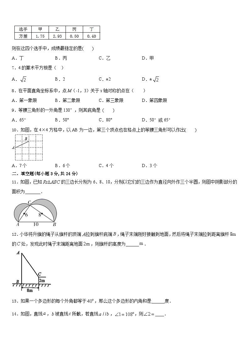 2023-2024学年辽宁省沈阳市皇姑区八年级数学第一学期期末经典试题含答案第2页