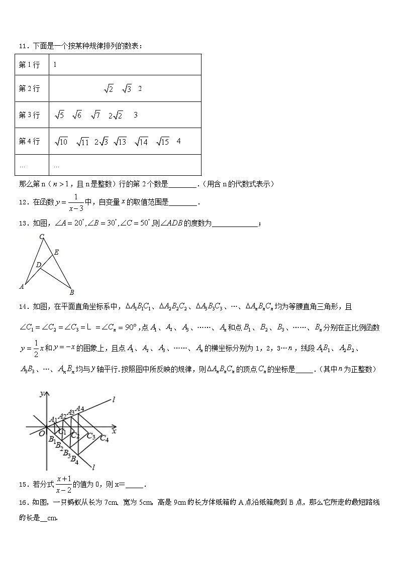 2023-2024学年通化市重点中学数学八年级第一学期期末监测试题含答案03