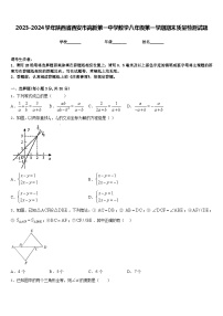 2023-2024学年陕西省西安市高新第一中学数学八年级第一学期期末质量检测试题含答案