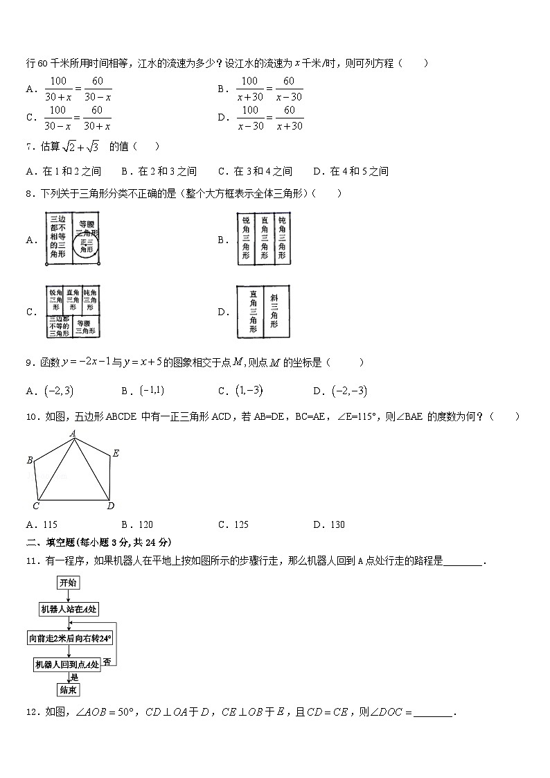 2023-2024学年陕西省咸阳市名校八上数学期末监测试题含答案第2页