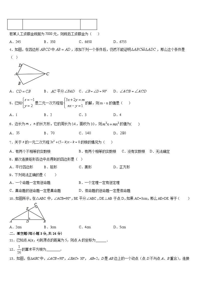 上海市黄浦区第十中学2023-2024学年八上数学期末教学质量检测模拟试题含答案第2页
