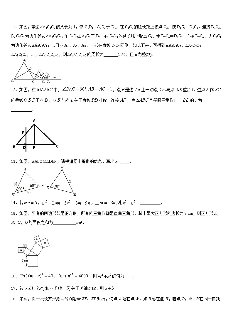 上海市嘉定区2023-2024学年八上数学期末检测模拟试题含答案第3页