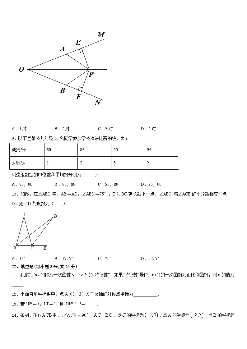 云南省曲靖市麒麟区第十中学2023-2024学年数学八上期末复习检测试题含答案第2页