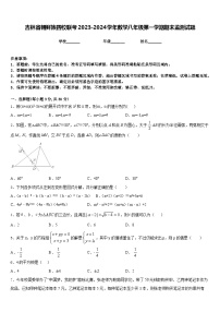 吉林省朝鲜族四校联考2023-2024学年数学八年级第一学期期末监测试题含答案