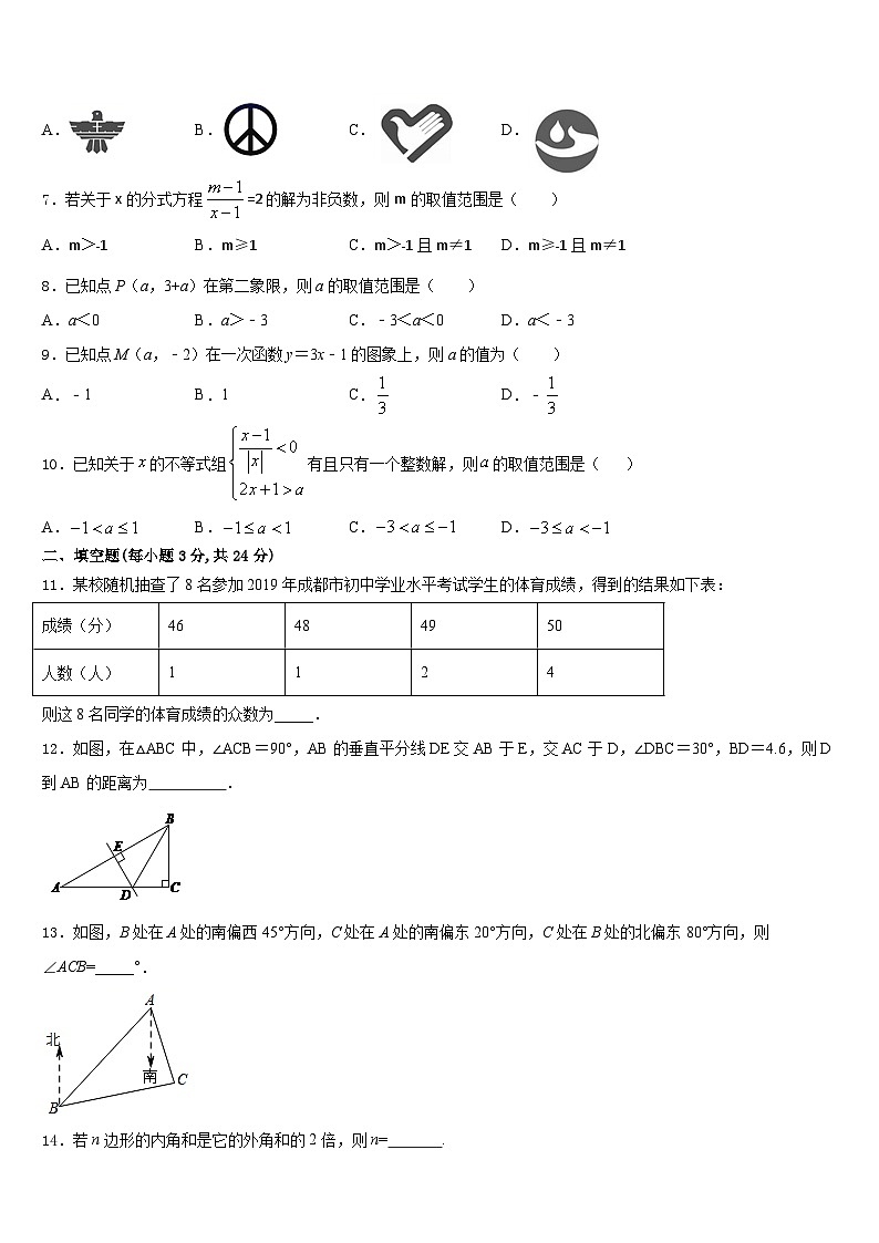 吉林省长春市九台2023-2024学年数学八上期末复习检测试题含答案第2页