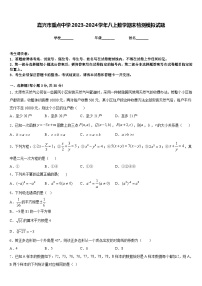 嘉兴市重点中学2023-2024学年八上数学期末检测模拟试题含答案