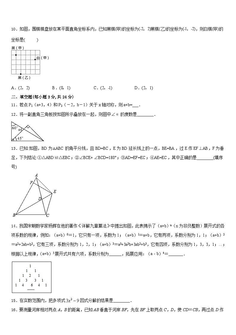 四川省乐山市夹江中学2023-2024学年数学八年级第一学期期末复习检测试题含答案03
