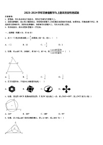 2023-2024学年甘肃省数学九上期末质量检测试题