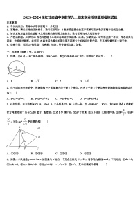 2023-2024学年甘肃省中学数学九上期末学业质量监测模拟试题