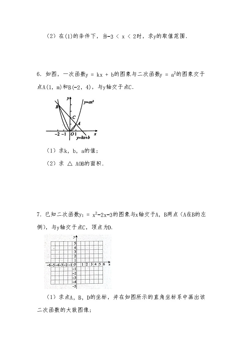 2024年中考数学二次函数训练专题-基础题型（一）（试题部分）第3页