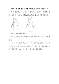 2024年中考数学二次函数训练专题-压轴题专题（二）（试题+解析）