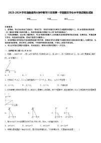 2023-2024学年湖南省师大附中数学八年级第一学期期末学业水平测试模拟试题含答案