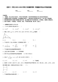 北京十一学校2023-2024学年八年级数学第一学期期末学业水平测试试题含答案