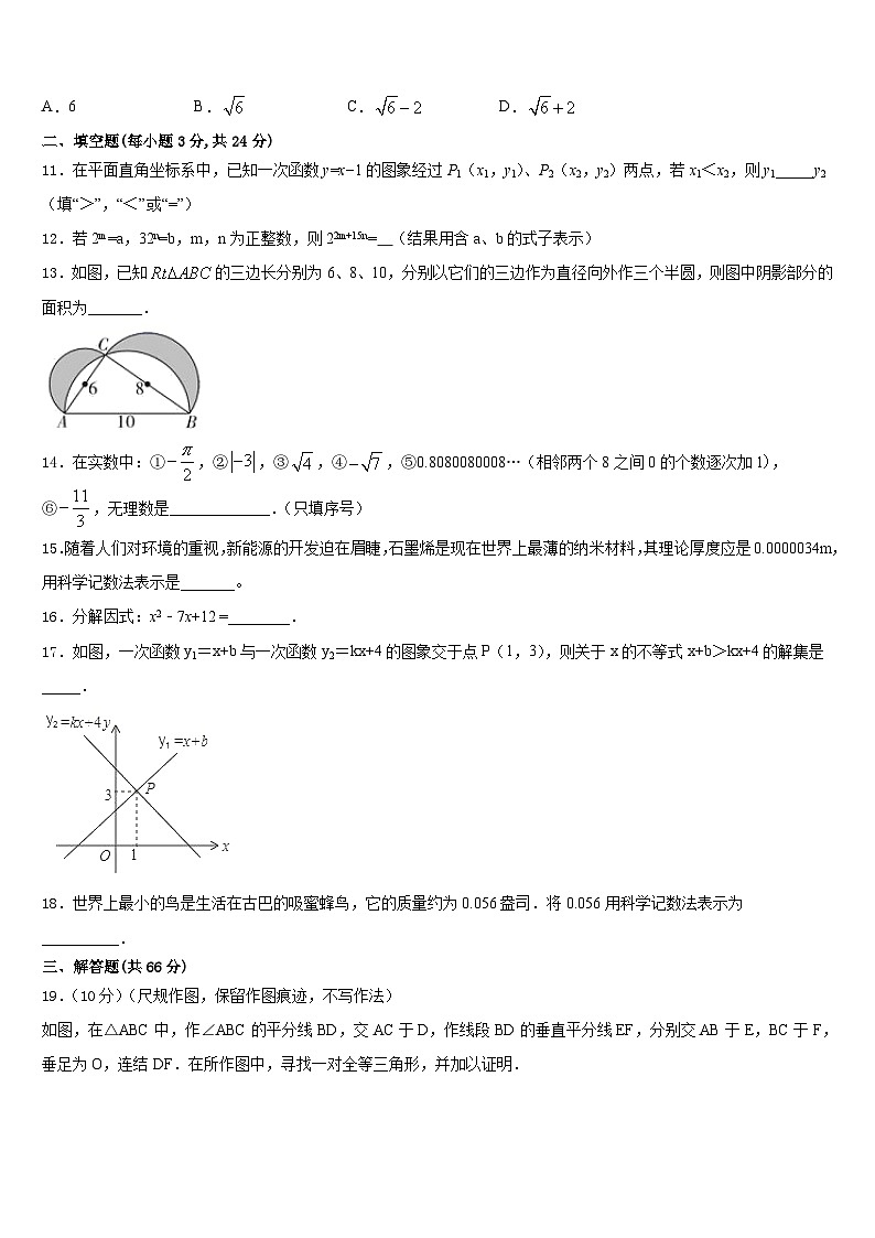 2023-2024学年广东省广州市天河外国语学校八上数学期末学业水平测试模拟试题含答案03