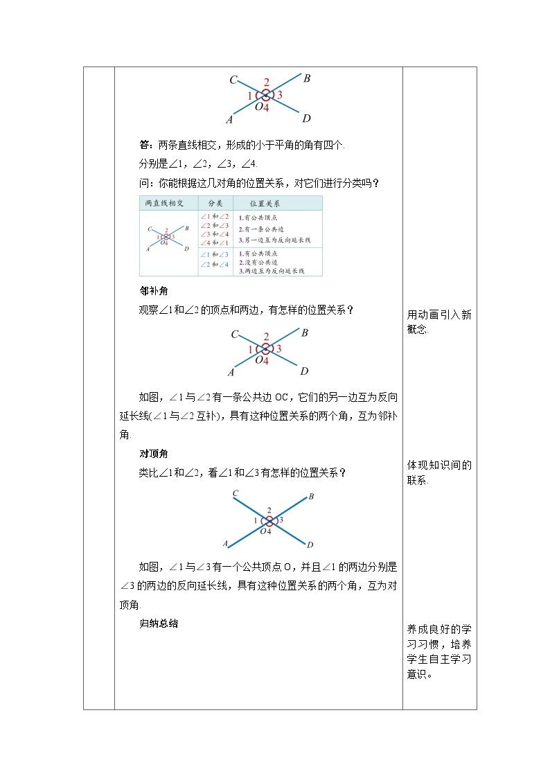 【核心素养】七年级下册5.1.1相交线 课件PPT+教案+随堂检测+课后练习02