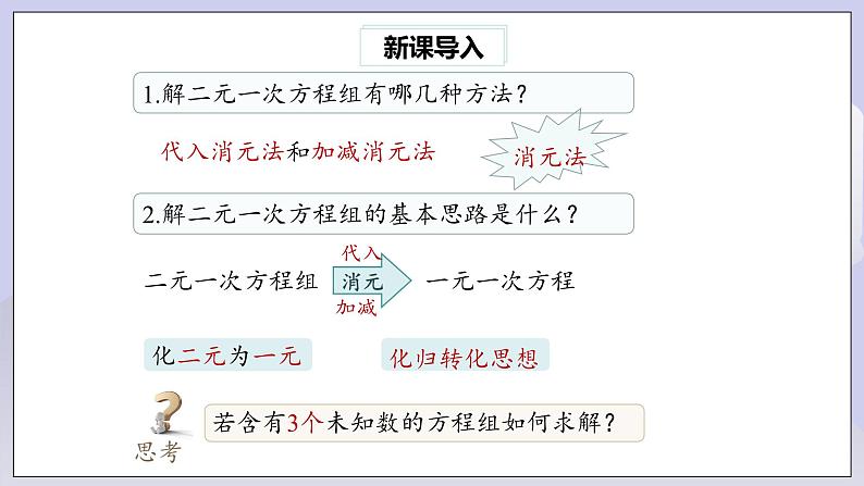 【核心素养】七年级下册8.4三元一次方程组的解法 课件PPT+教案+随堂检测+课后练习02