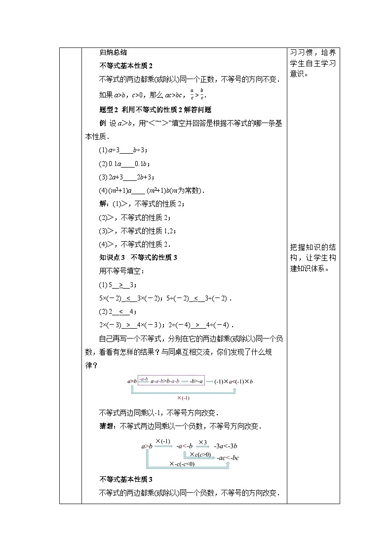 【核心素养】七年级下册9.1.2不等式的性质(第1课时) 课件PPT+教案+随堂检测+课后练习03