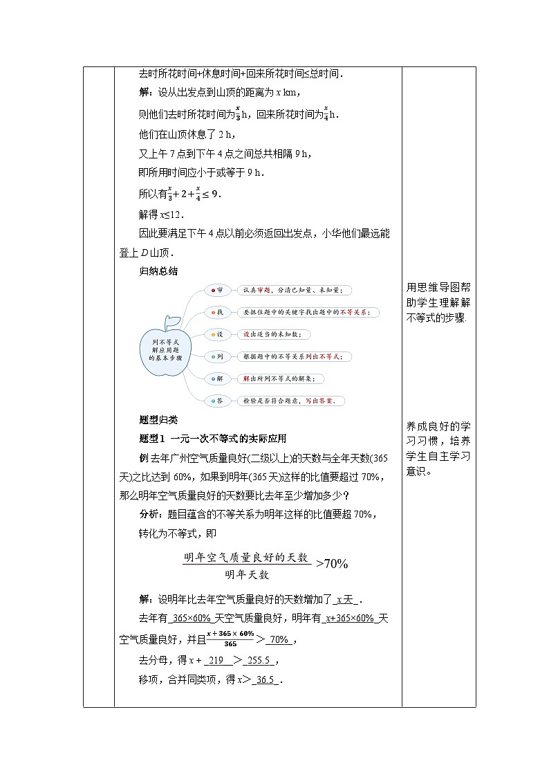 【核心素养】七年级下册9.2一元一次不等式(第2课时)  教案第2页