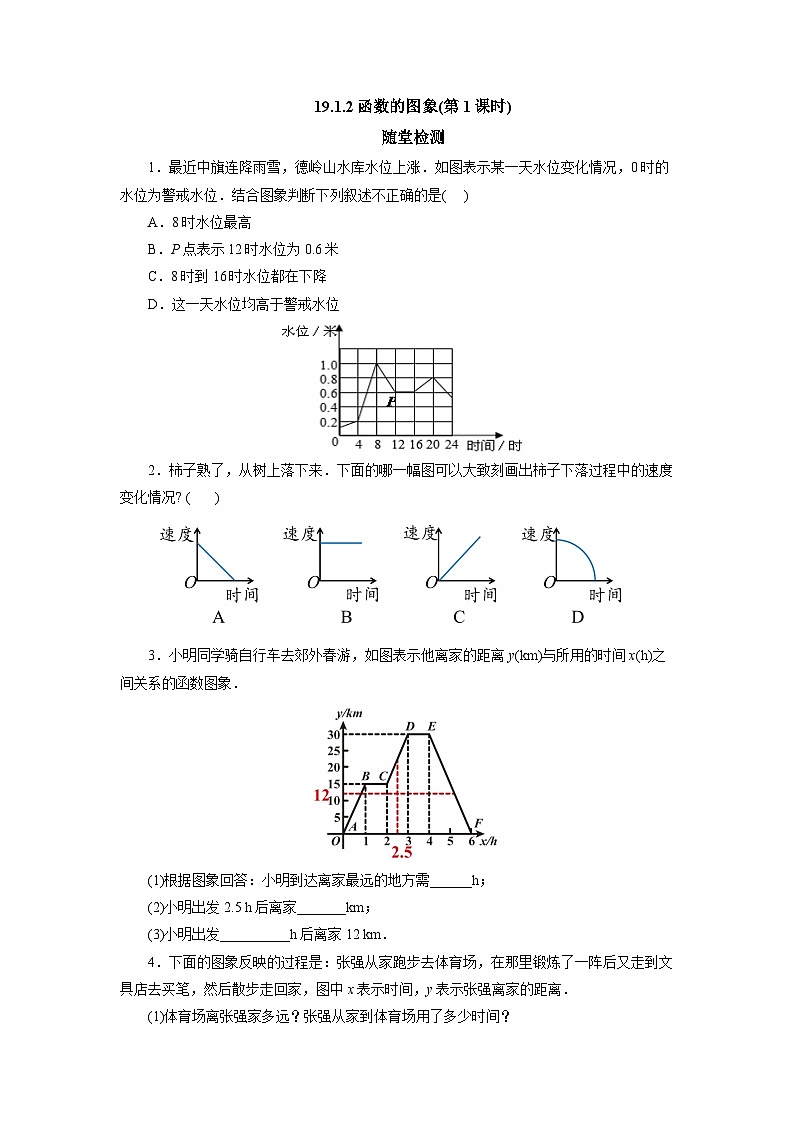 【核心素养】人教版数学八年级下册19.1.2函数的图象(第1课时) 课件PPT+教案+随堂检测+课后练习01