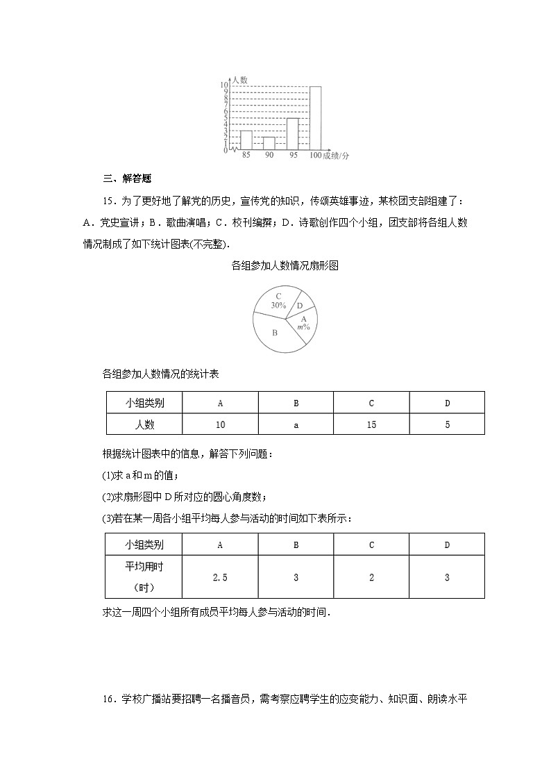 【核心素养】八年级下册20.1.1平均数(第1课时)  课后练习第3页