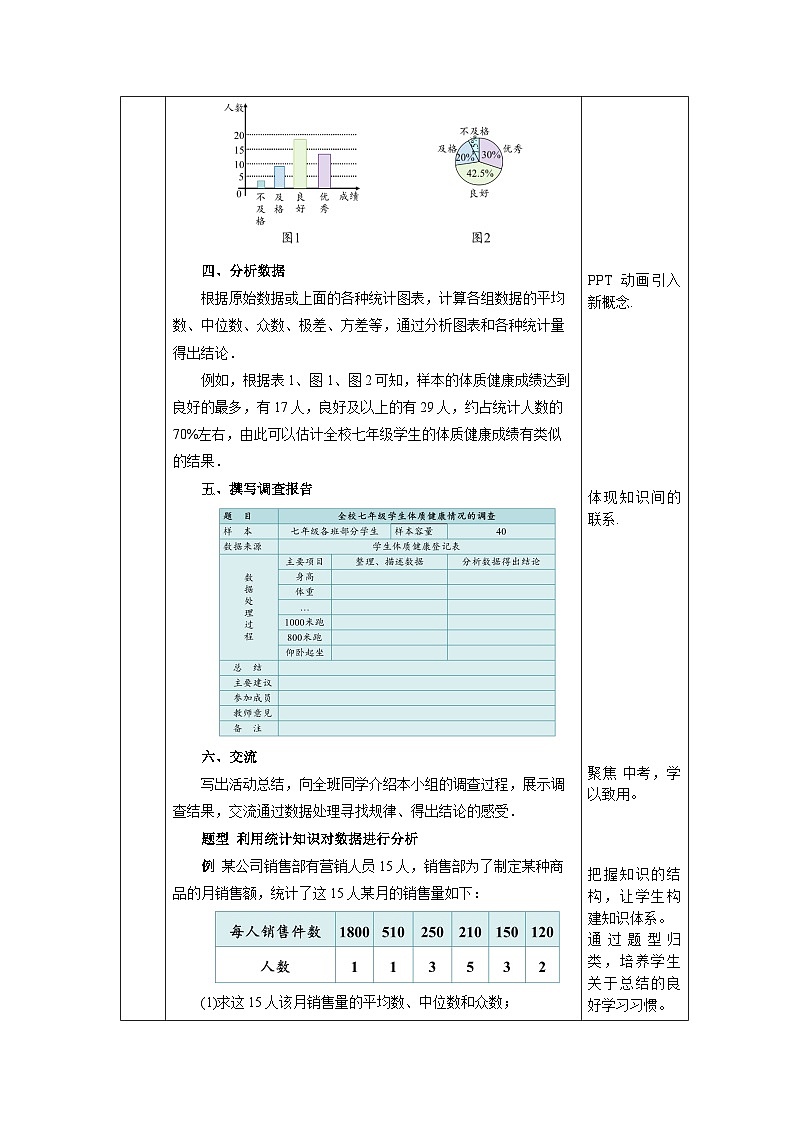 【核心素养】人教版数学八年级下册20.3课题学习 体质健康测试中的数据分析 课件PPT+教案+随堂检测+课后练习03