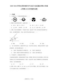 2023-2024学年江苏省南京市六合区六合区励志学校八年级上学期10月月考数学试卷（含解析）