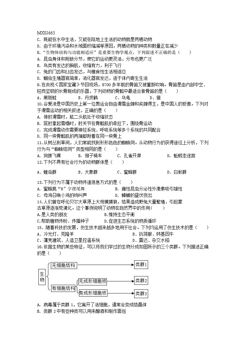 山东省滨州市滨城区第五中学2023～2024学年上学期期末模拟考试八年级数学试题卷（一）第2页