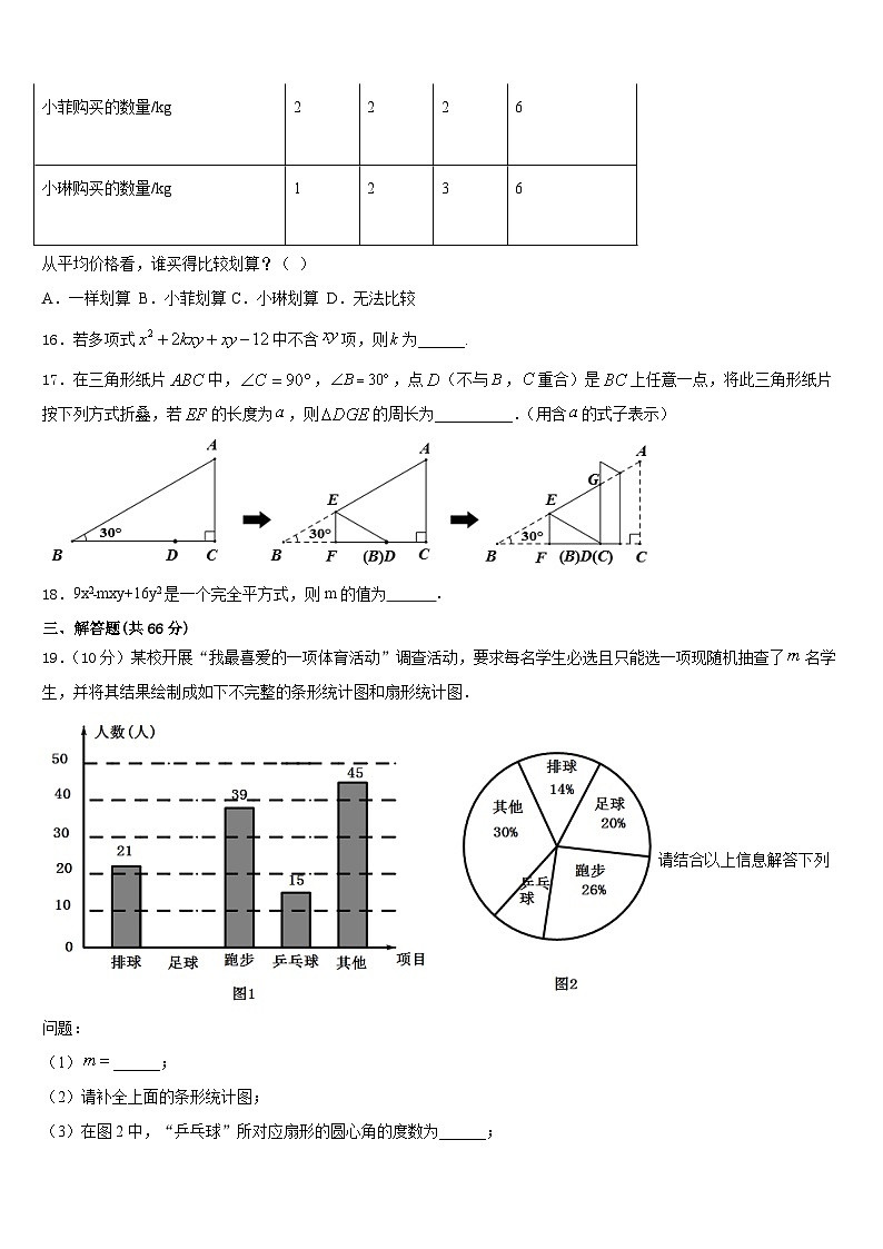 四川省江油市2023-2024学年数学八年级第一学期期末达标检测试题含答案第3页