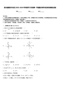 四川省雅安市名校2023-2024学年数学八年级第一学期期末教学质量检测模拟试题含答案