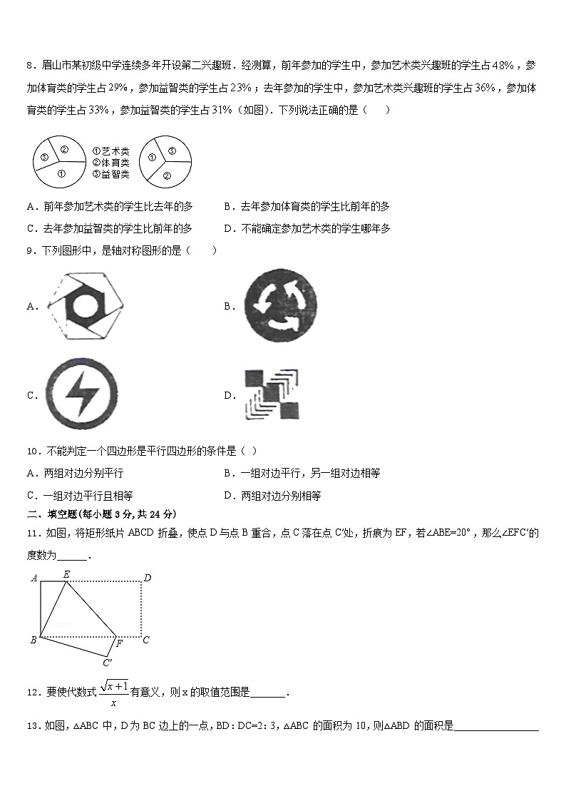 安徽省合肥包河区五校联考2023-2024学年数学八年级第一学期期末综合测试试题含答案02