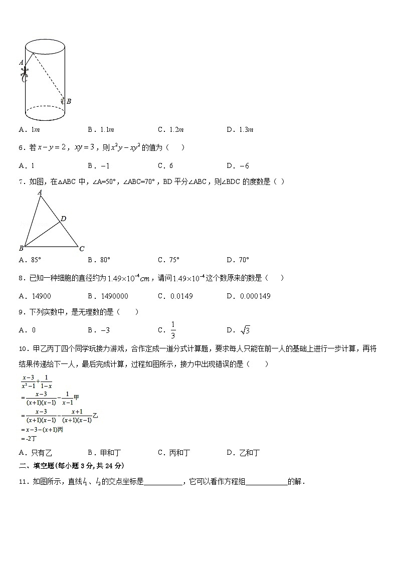 安徽省合肥蜀山区七校联考2023-2024学年数学八上期末教学质量检测模拟试题含答案02