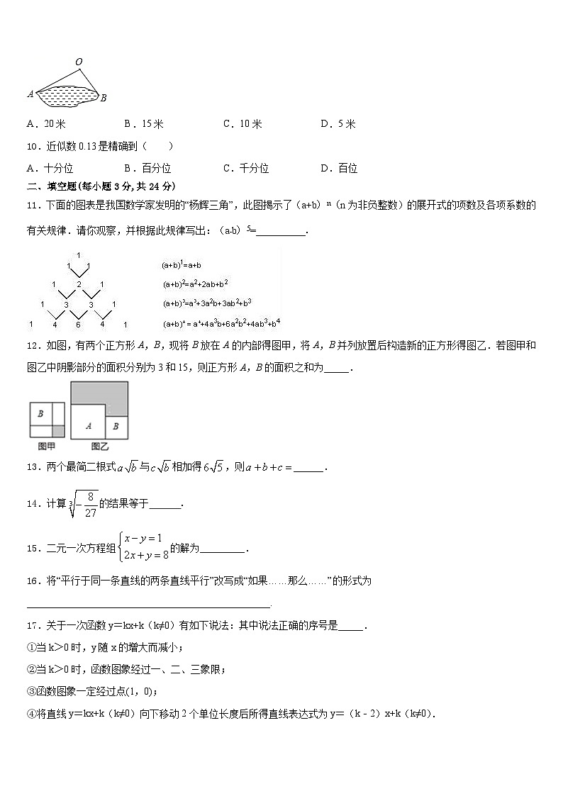 山东省临沂市经济技术开发区2023-2024学年八上数学期末综合测试模拟试题含答案第3页