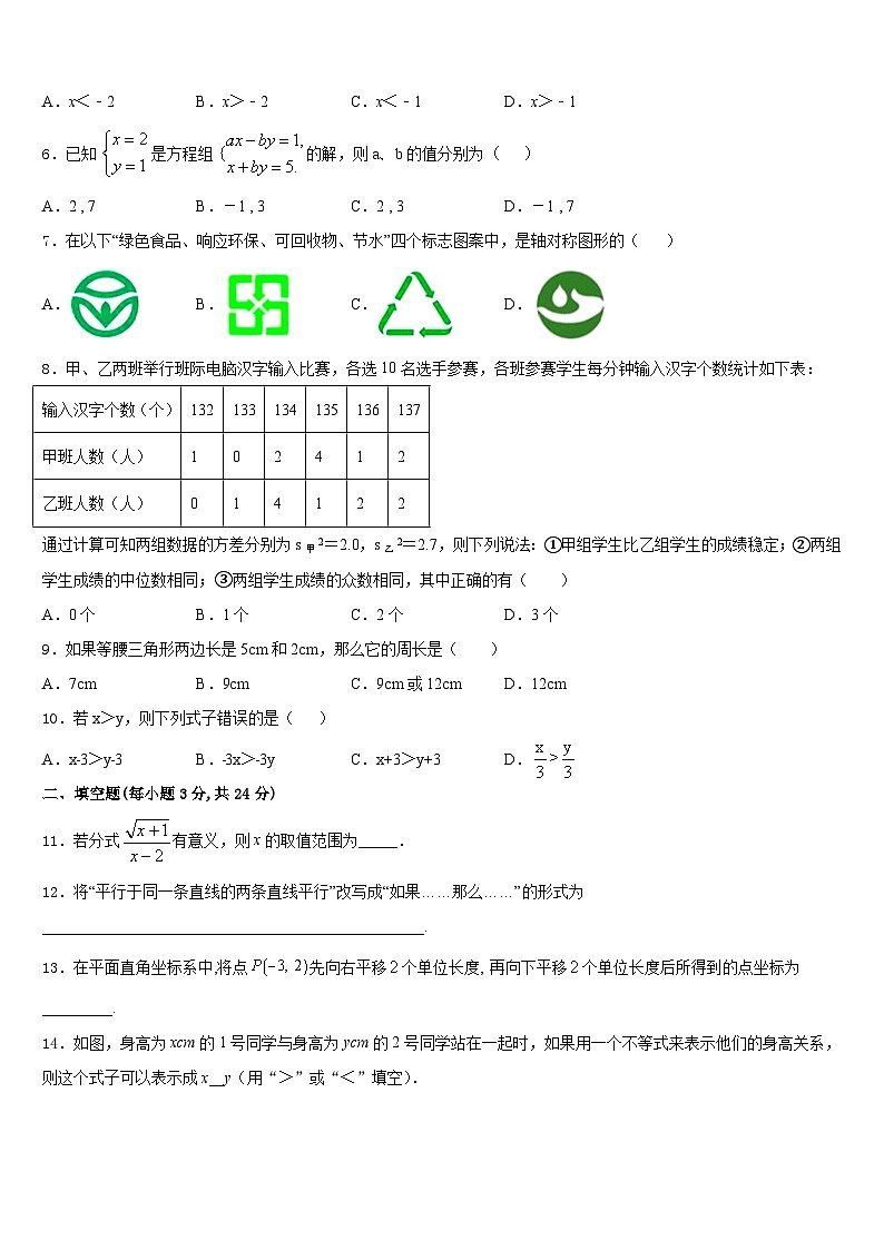 山东省临沂市罗庄区2023-2024学年数学八年级第一学期期末质量检测试题含答案第2页
