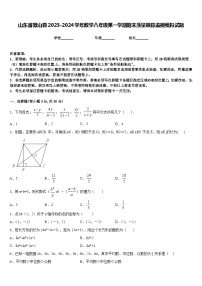 山东省微山县2023-2024学年数学八年级第一学期期末质量跟踪监视模拟试题含答案