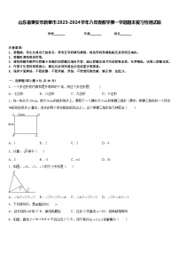 山东省泰安市新泰市2023-2024学年八年级数学第一学期期末复习检测试题含答案