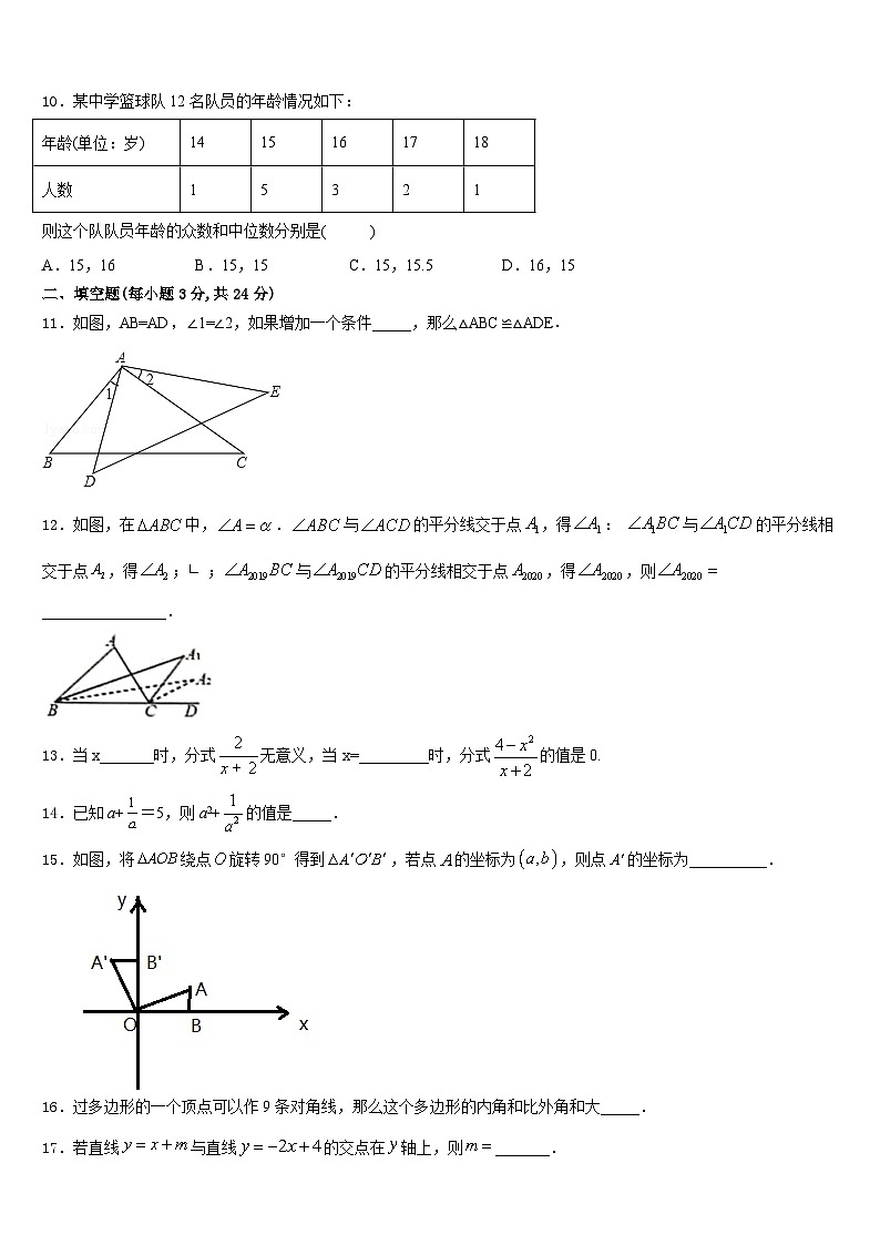 山东省威海市文登区文登实验、三里河中学2023-2024学年数学八上期末达标检测模拟试题含答案03