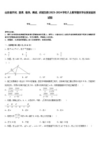 山东省齐河、夏津、临邑、禹城、武城五县2023-2024学年八上数学期末学业质量监测试题含答案