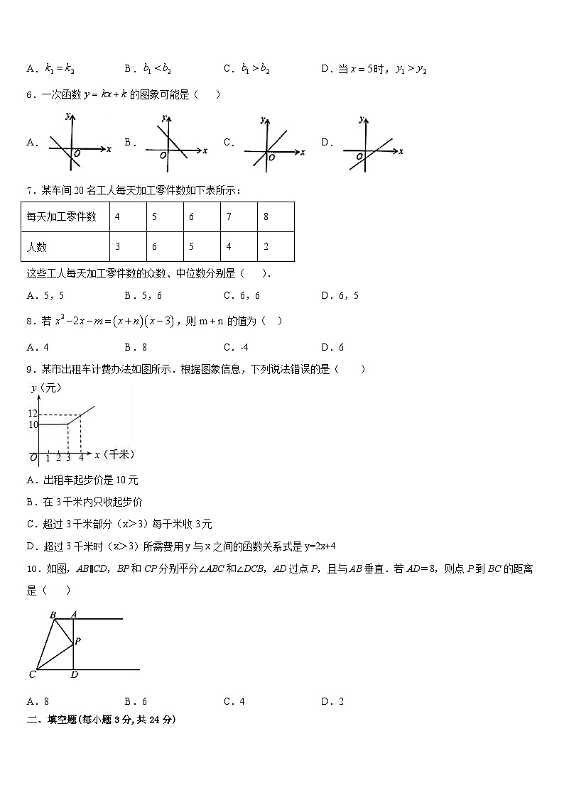 山东省潍坊市诸城龙源学校2023-2024学年数学八上期末监测模拟试题含答案02