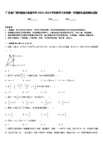 广东省广州外国语大附属中学2023-2024学年数学八年级第一学期期末监测模拟试题含答案