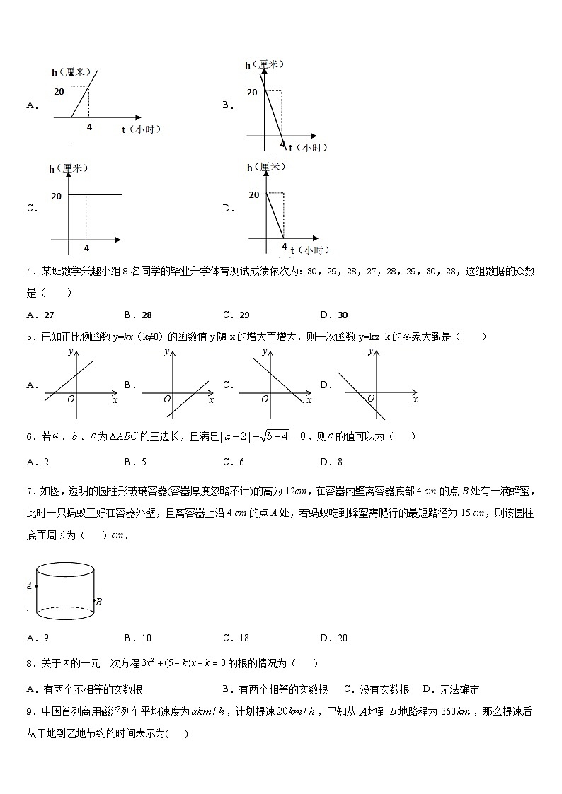 广西南宁市第三中学2023-2024学年数学八上期末统考模拟试题含答案02