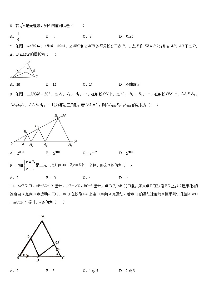广西钦州市第一中学2023-2024学年数学八年级第一学期期末质量跟踪监视模拟试题含答案02